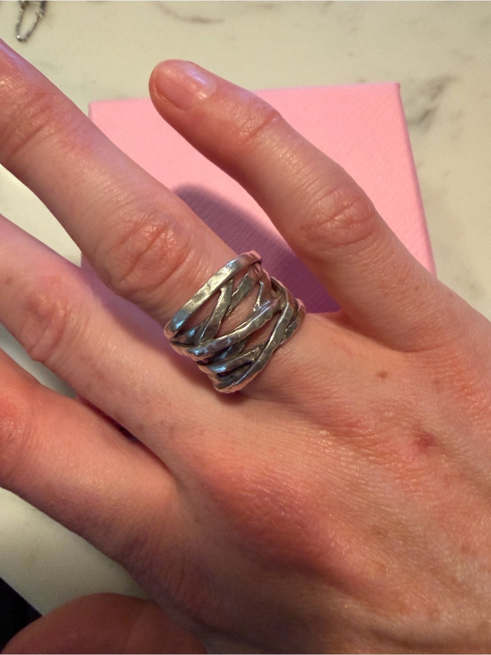 Sterling Silver Multi-Band Twisted Ring - Silver